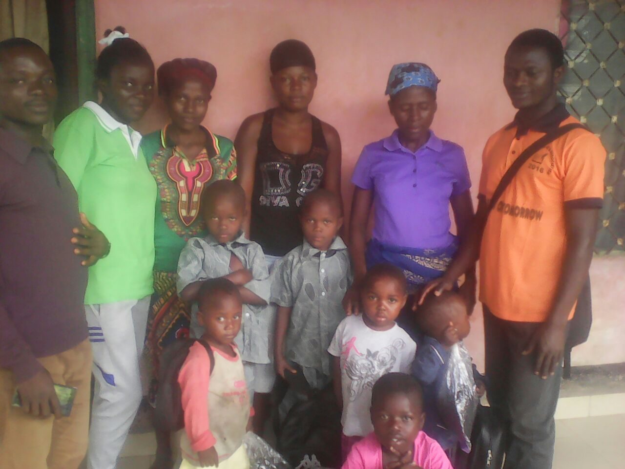 The Egbe Foundation team with parents and scholarship beneficiaries